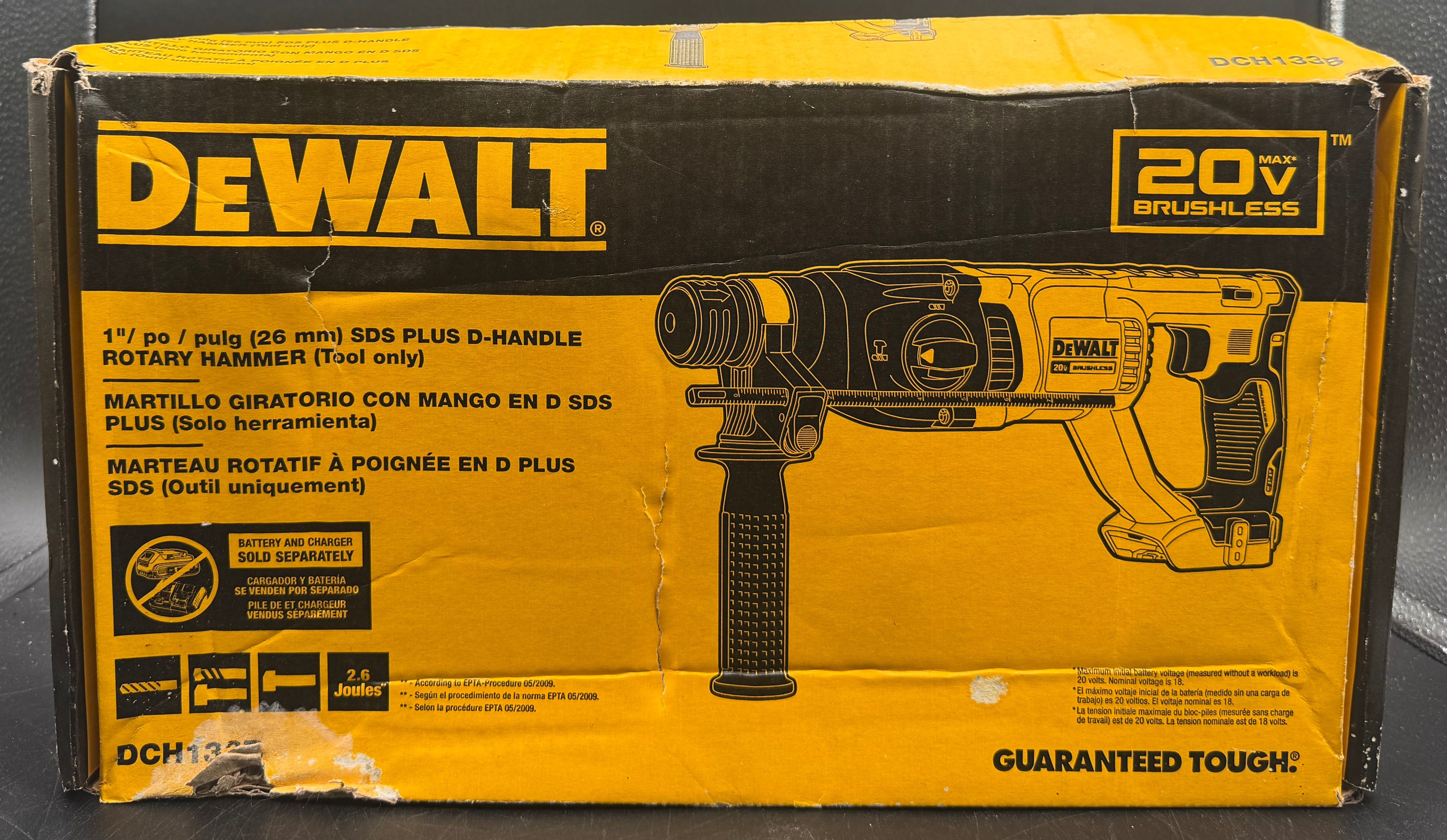 DEWALT DCH133B 20V MAX SDS Plus 1 Inch Cordless Rotary Hammer D-Handle Tool Only