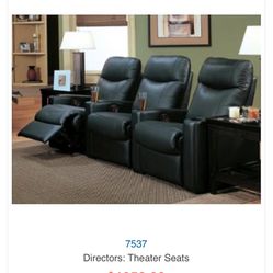 Directors Reclining Chairs -row Of 3 Seat