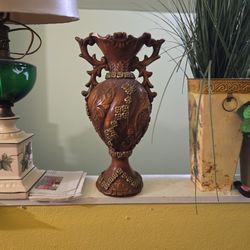 Antique Ceramic Amphora with EMBOSSED CHERUBS.