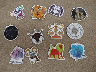 Zodiac Signs Horoscope Decals  Stickers Set