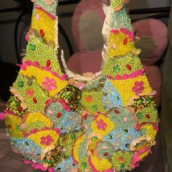 Handmade Beaded Floral Mini Bag 