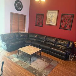 Dark Brown Leather Couch