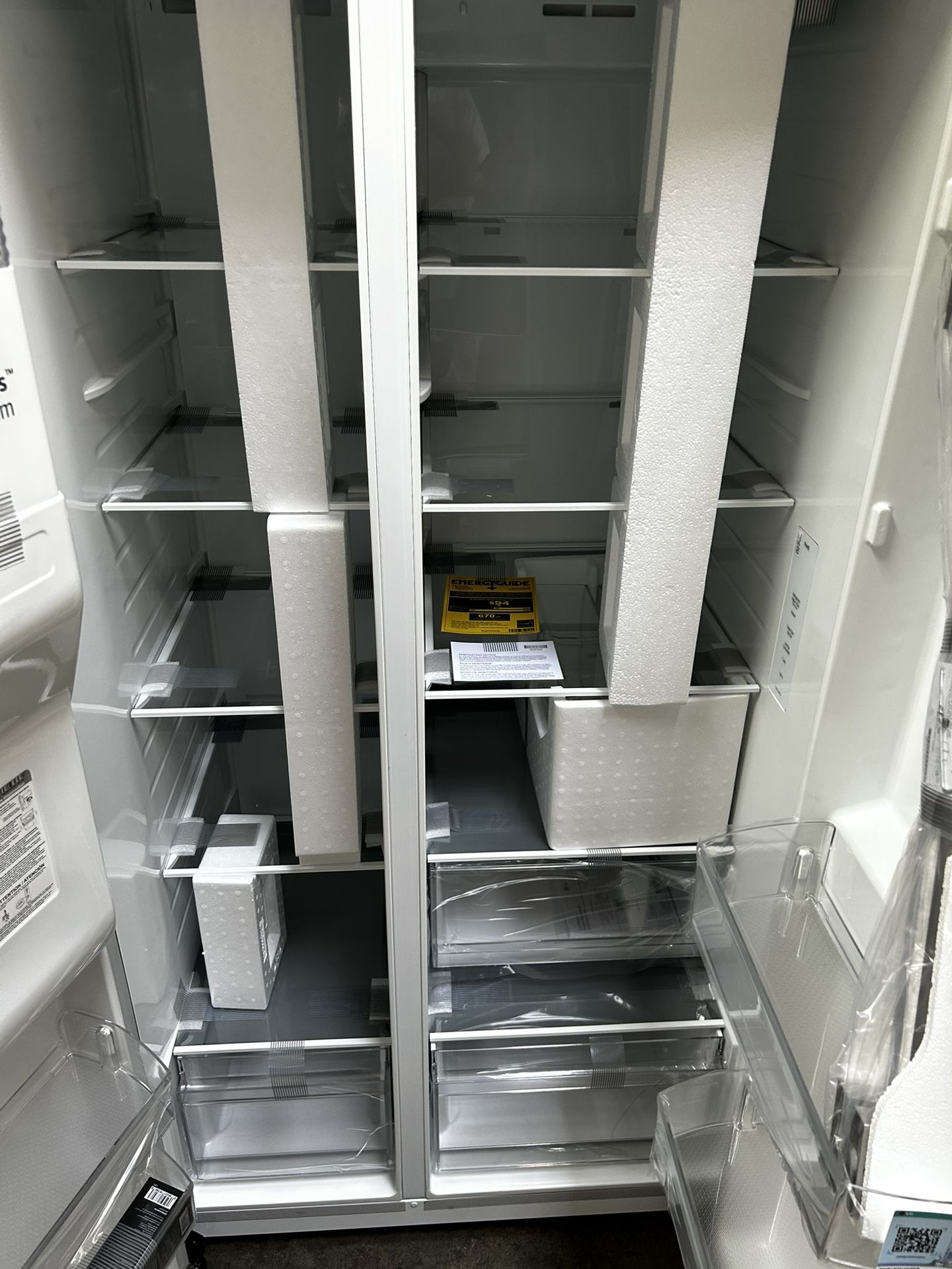 New Refrigerator 36” Side By Side New