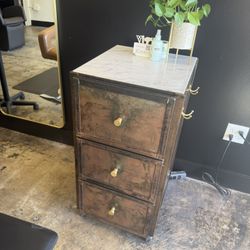 3 Drawer Copper Dresser Used For Hair Station. 