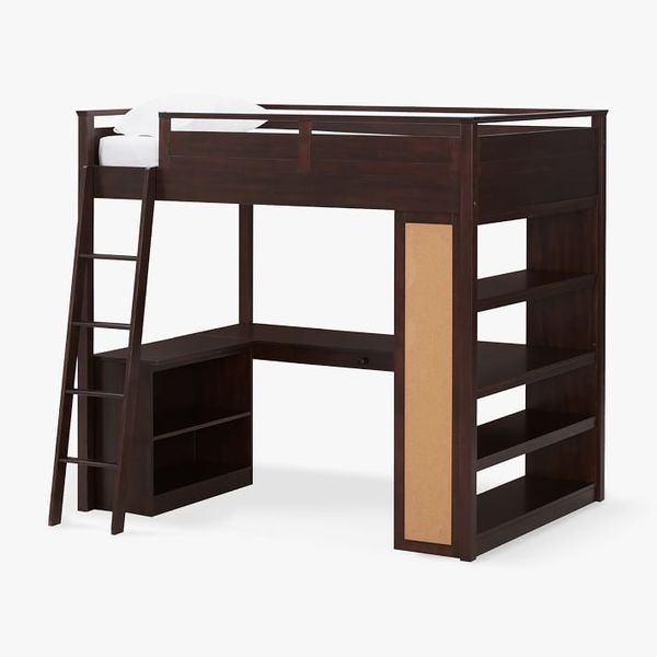 Pottery Barn Sleep + Study Loft Bed In Dark Espresso for Sale in