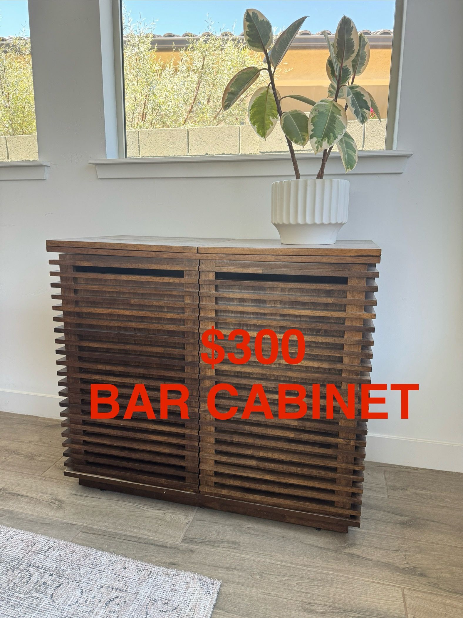 Solid Walnut Bar Cabinet