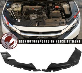 2016-2020 Honda Civic Unpainted Black Engine Bay Side Panel Covers ABS
