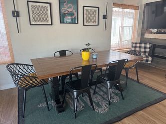 Large Wood Dining Table  | Modern Farmhouse / Industrial Style