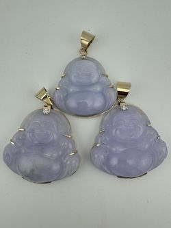 14k diamond lavender jade Buddha pendant. brand new.