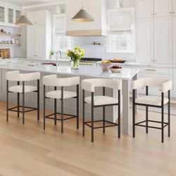 Set Of 4 Leopold Barstools