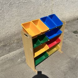 Kids’ Toy Organizer with 12 Colorful Bins