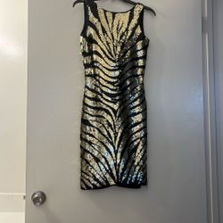 Black And Gold Sequence Dress