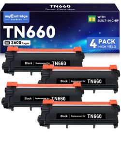 TN660 Black Toner Cartridge 4-Pack High Yield