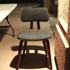 Mid-Century Modern Chair Dark Gray / Walnut