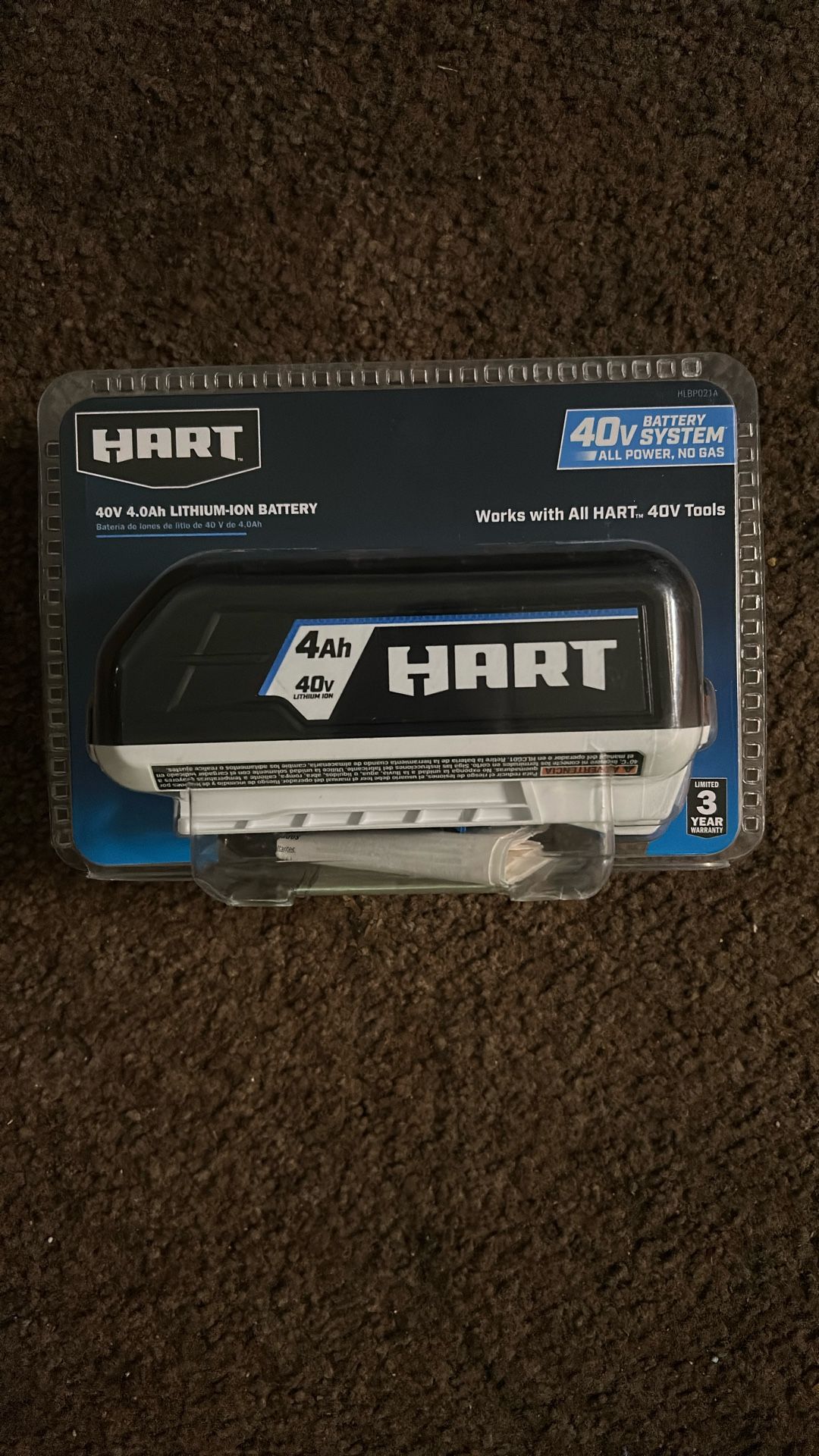 (New) Hart 40V Lithium Ion Battery