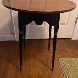 Antique L Hitchcock Wood Side Table