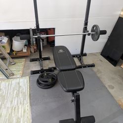 Weight Bench Set (with bar + weights)
