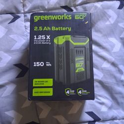Greenworks 60V 2.5 Ah Lithium-Ion Battery – NEW IN BOX