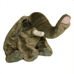 plush realistic wild republic elephant with tusks 15"