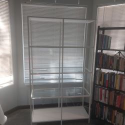 White Glass Bookcase 