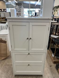 VASAGLE Bathroom Floor Cabinet w/ 2 Doors & Adjustable Shelves - Cloud White