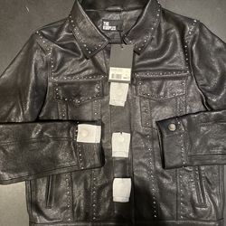 Kooples Women’s Genuine Leather Studded Jacket