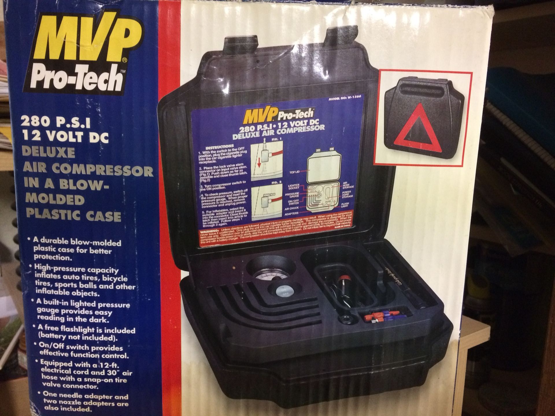 MVP Pro-Tech 280 PSI 12v Air Compressor in Plastic Case