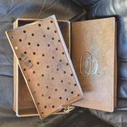 Antique Copper Medical Utensil Sterilizing Box With Perforated Copper Tray