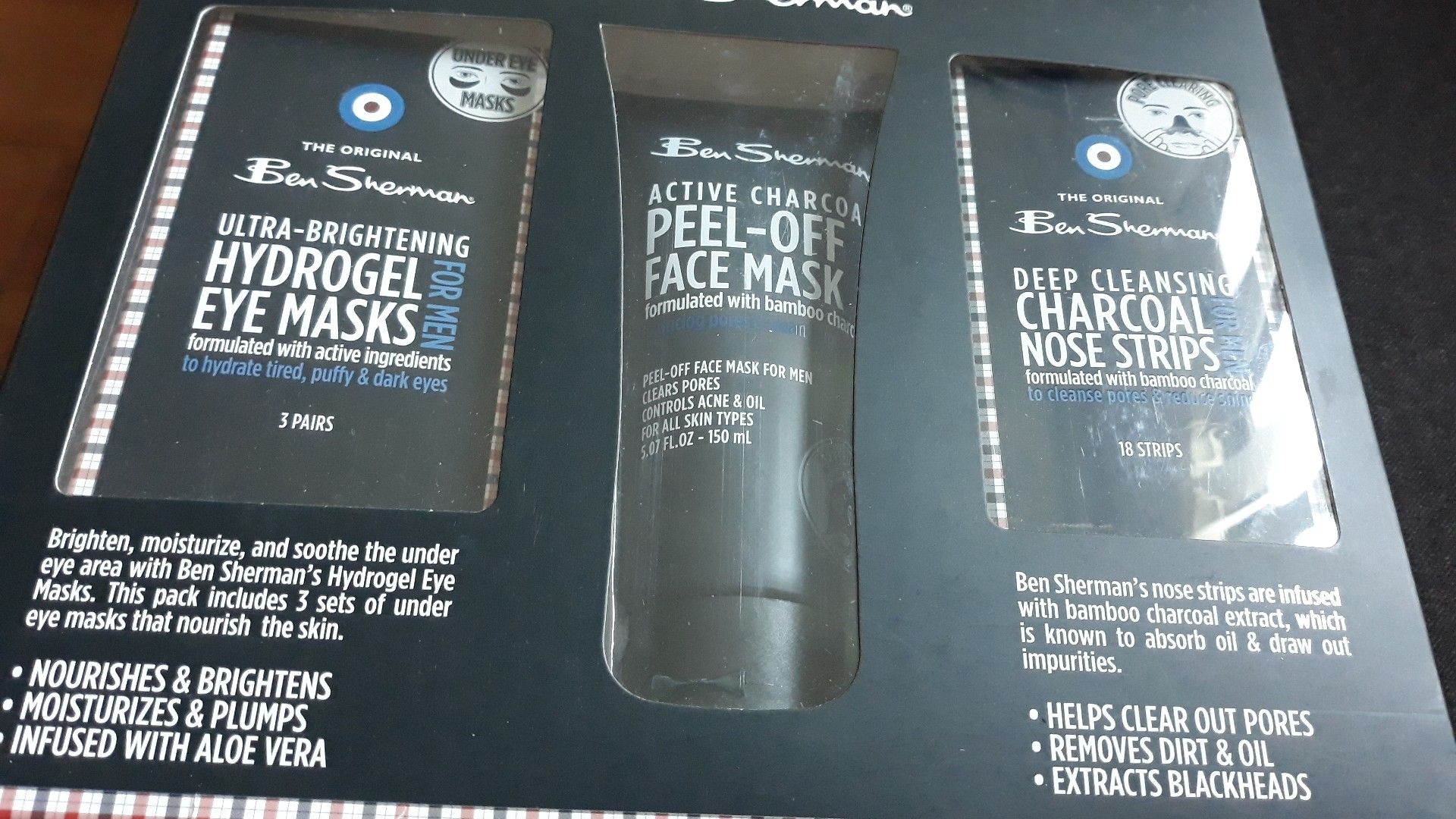 Ben sherman eye mask,nose strips and peel off face mask!