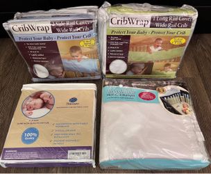 Breathable Baby Crib Liner Waterproof Crib Mattress Cover CribWrap Rail Covers