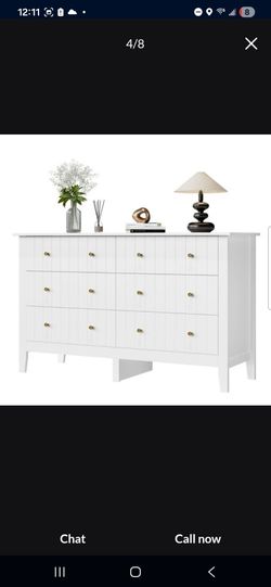 New 6 Drawer Dresser White-