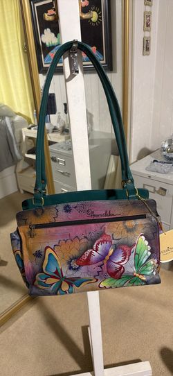 Anuschka “Summer Wings” Leather shoulder bag