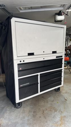 Matco 2S White Tool box with hutch, 55 inch