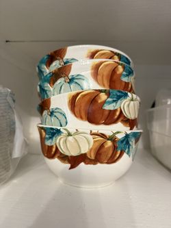 4- Fall Pumpkin Ceramic Bowl 
