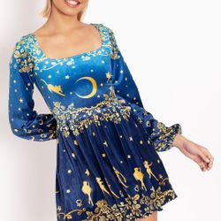 Blackmilk Sailor Moon Sailor Guardians Stars Velvet Squared Up Bishop Dress