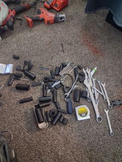 Mixed Hand Tool Lot – Sockets, Wrenches, Tape Measure