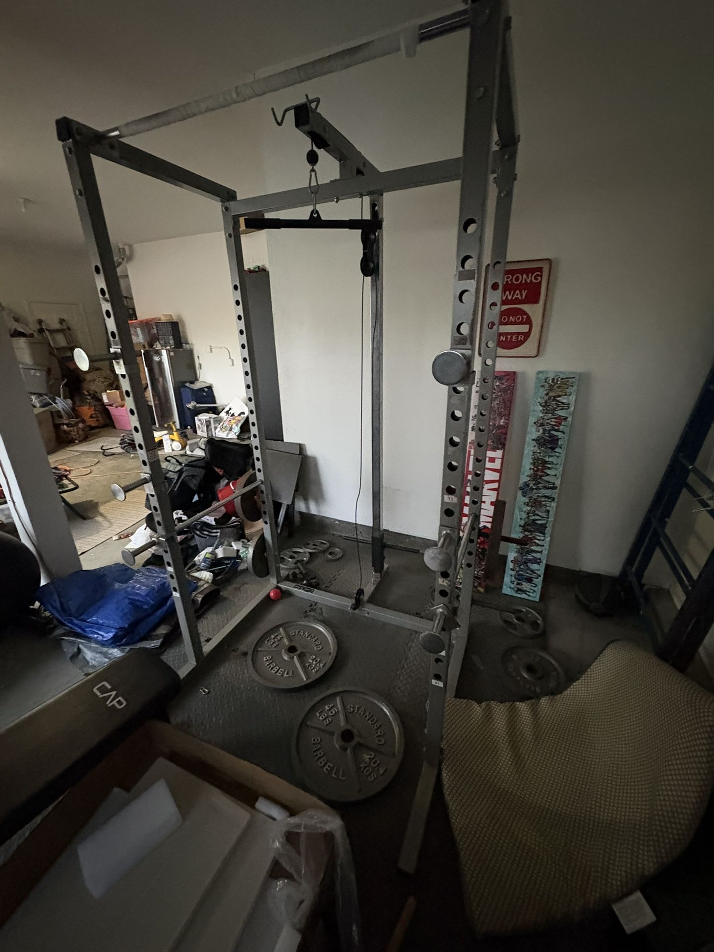 Bench,squat, Pull Up Bar With Weights