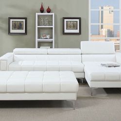 Brand New Vegan Leather Modern Sectional Sofa (white & black available)