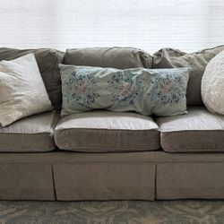 Grey Velvet Couch 