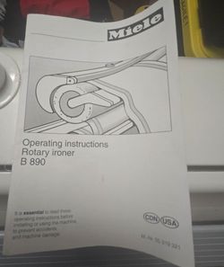 Miele Rotary Iron $800 obo need to sell