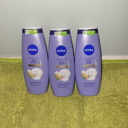 3 Nivea Shea Butter With Nourishing Serum 20oz Bodywash 