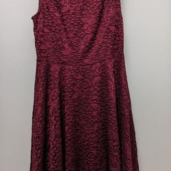 Lacy Red Rose Medium Cocktail Dress, Above the Knee, New without Tags