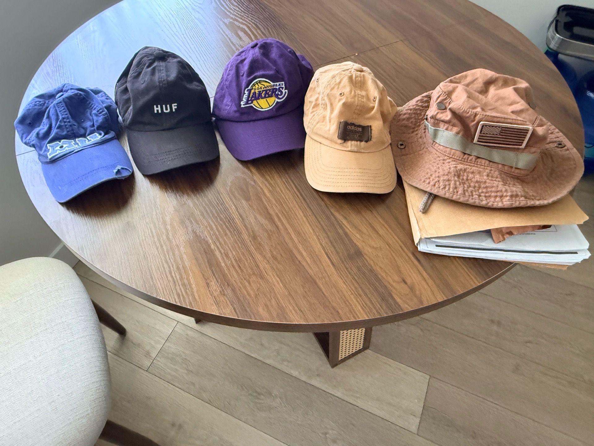 Men’s Hat Bundle HUF Lakers Adidas Caps + Bucket Hat