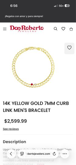 14k gold curb link bracelet