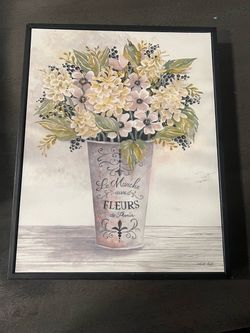 Framed Floral Canvas Wall Art