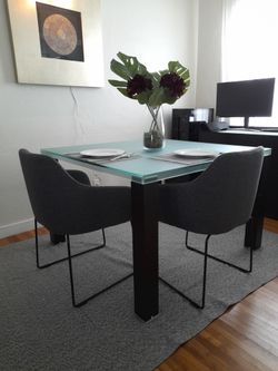 Tempered Frosted Glass Square Dinning Table