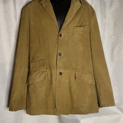 Polo Ralph Lauren Mens Brown Suede Three Button Blazer XL