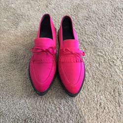 Never Worn Hot Pink Silk Loafer 