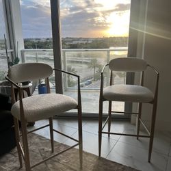 Amen Upholstered Bar Stools (Pair)