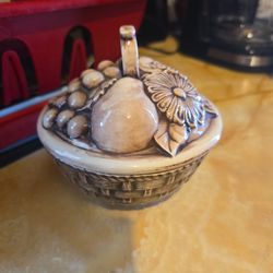 Vintage Glass Bowl with Fruit Lid